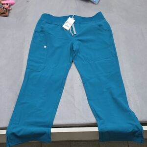 Figs Teal Straight Leg Pants